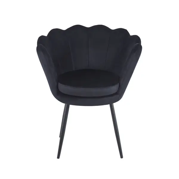 Fotel wypoczynkowy muszla mała velvet czarny nogi czarne FR1-ZA